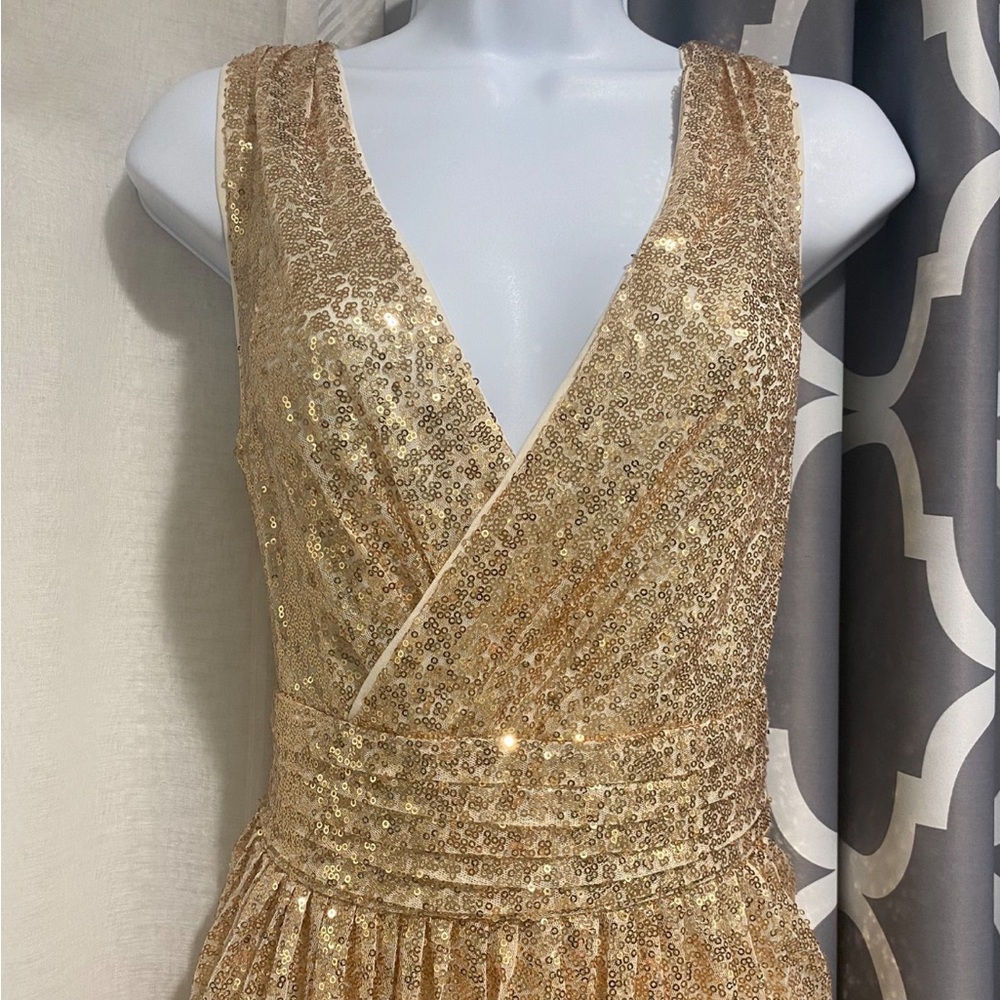 Gold Sequence Party Dress- Long